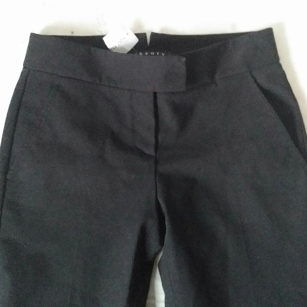THEORY - Classic Black Stretch Cotton Pants